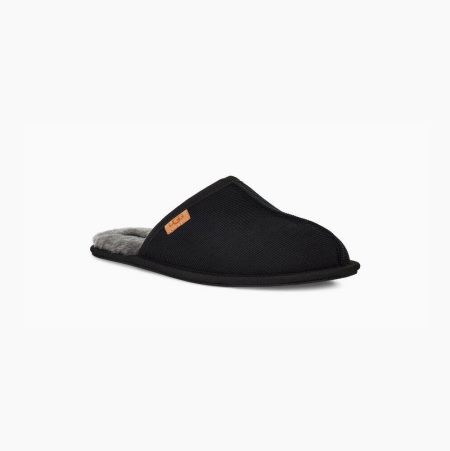 UGG Scuff Corduroy Black Slippers for Men (SAXD96708)